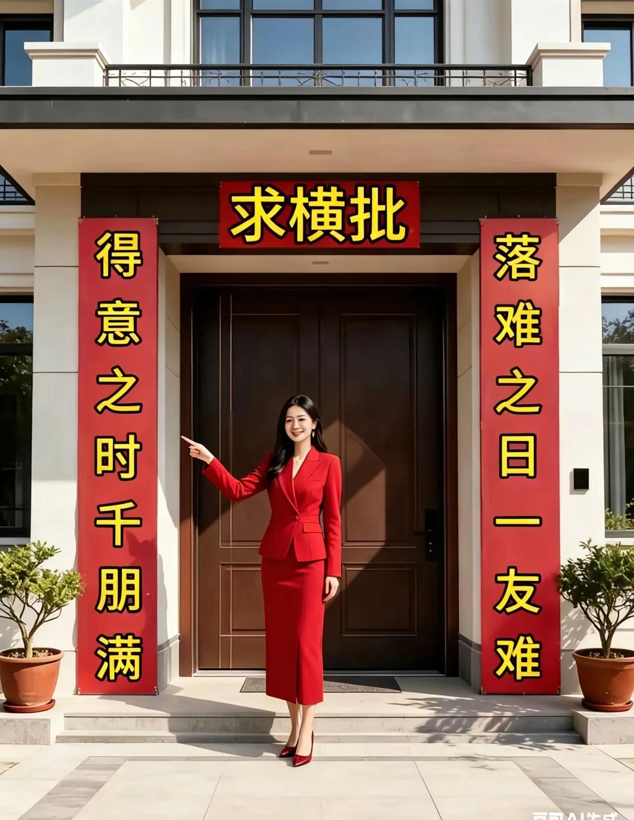 上联：得意之时千朋满，
下联：落难久日一友难，
横批：人情世故。