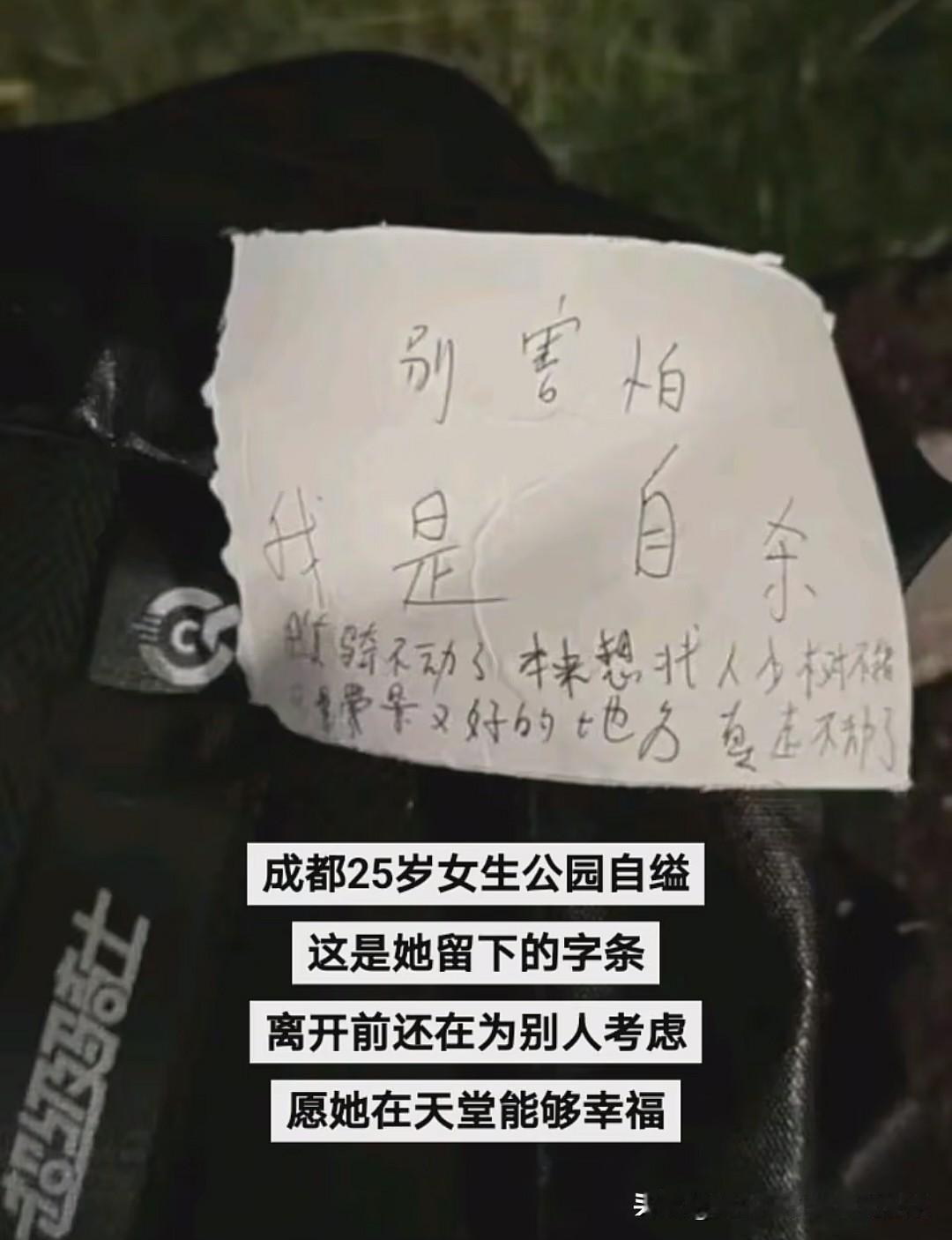 失业就失业，什么自由职业！25岁女子公园自缢，起因是该名女子有厌世情绪，这种是怎