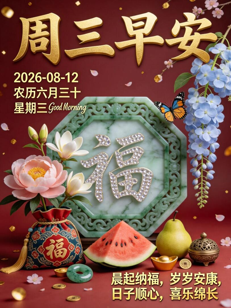 2026.8.12周三早安祝福图片壁纸拿图吱一声噢～ 