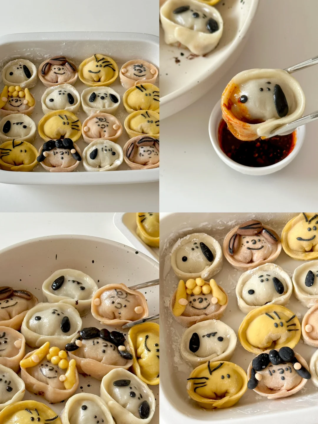 自制Snoopy香葱牛肉灌汤煎饺🥟