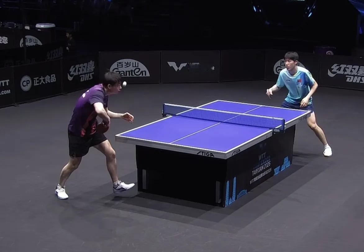 WTT太原常规挑战赛男单1/8决赛：
温瑞博大比分3：0胜马金宝，
三局比分为1