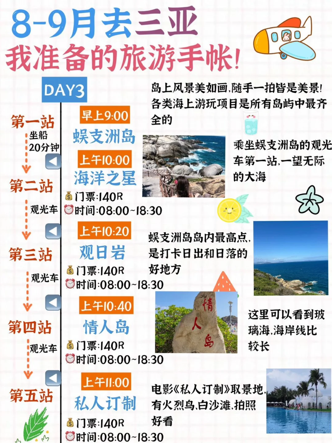 8-9月去三亚旅游⛱️整理的手帐（自用版）