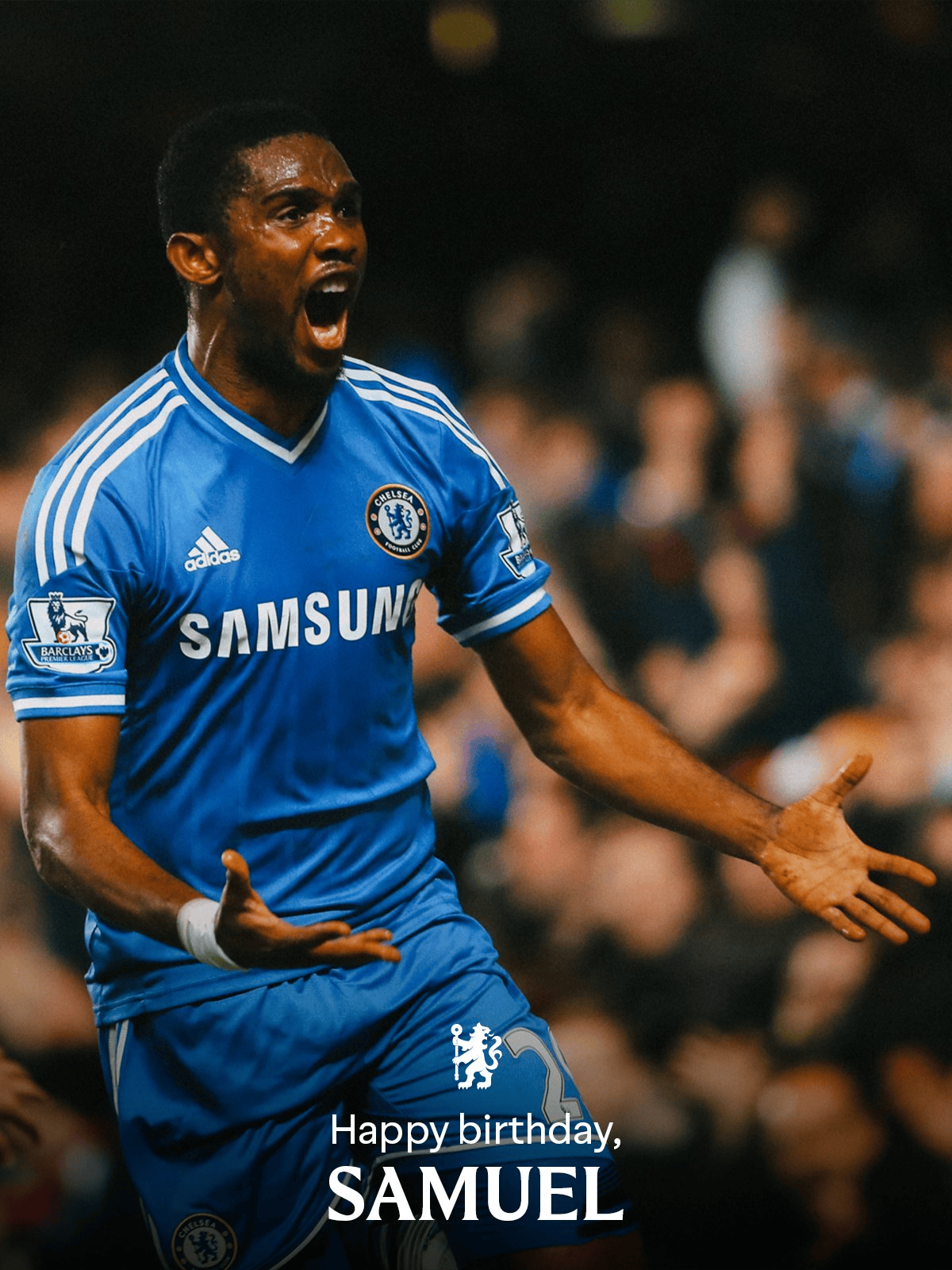 埃托奥迎45岁生日，切尔西官方社媒发布海报送祝福