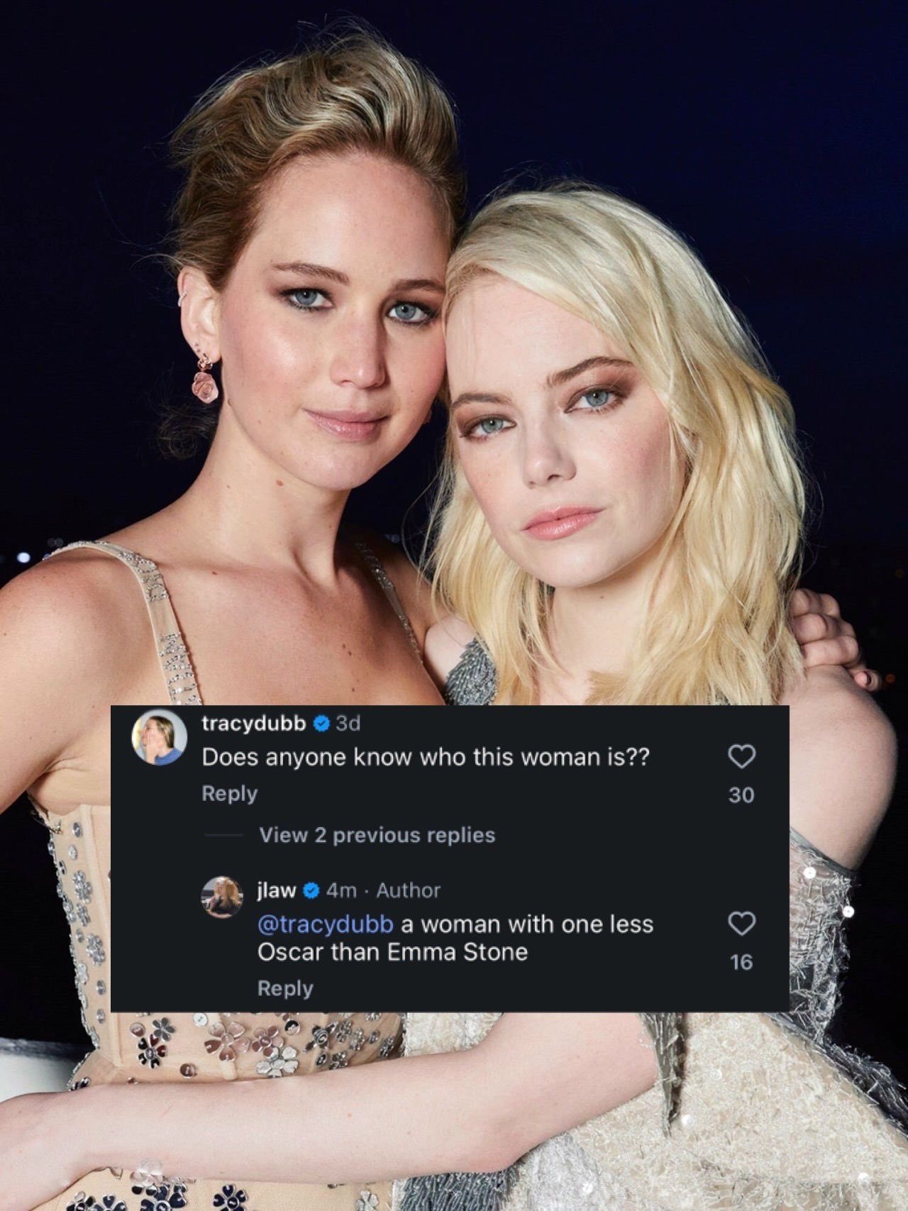 记者问 大表姐Jennifer Lawrence 如何定义自己，她答道：“一个奥