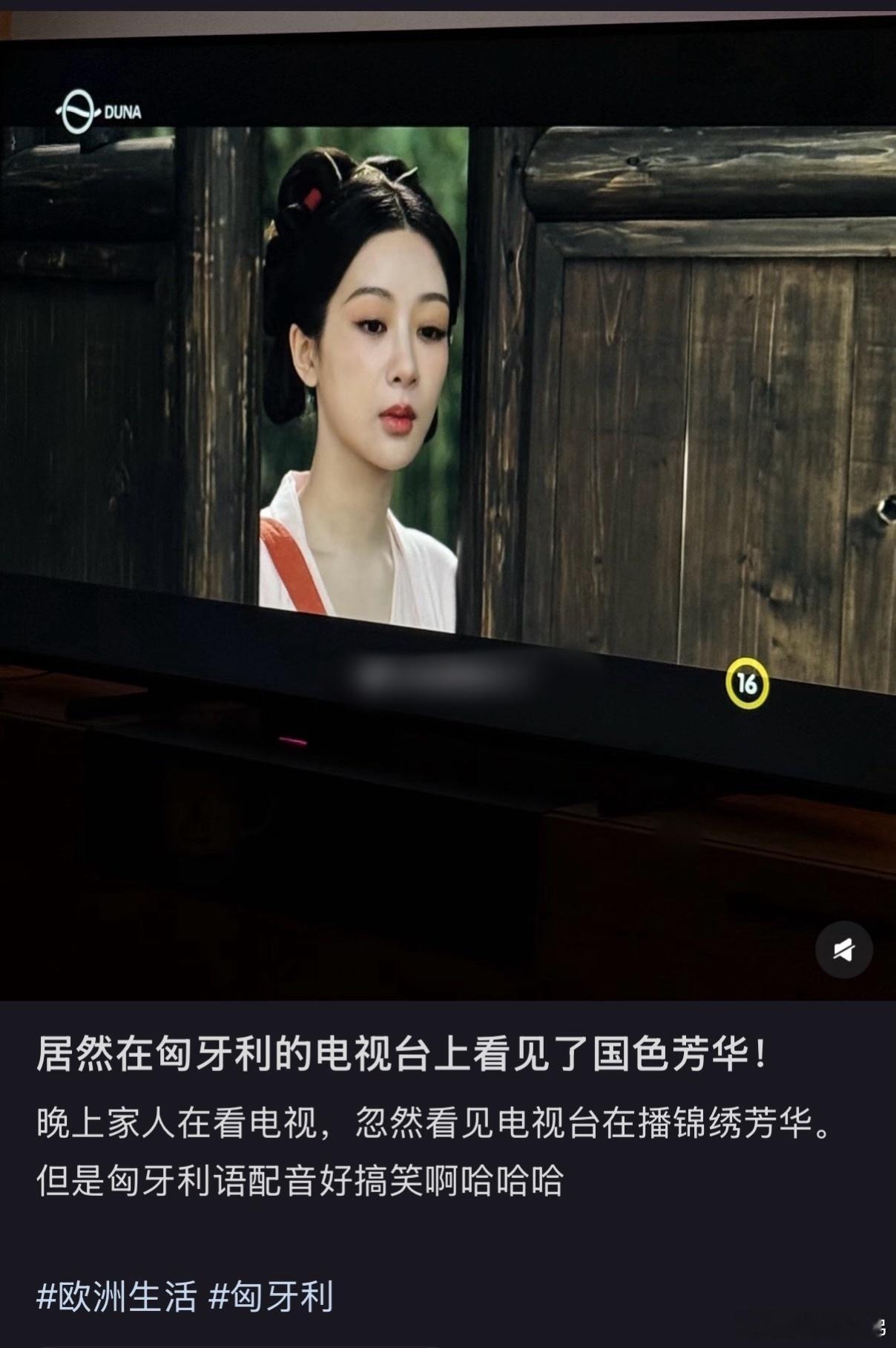 杨紫锦绣芳华在匈牙利电视台播出 