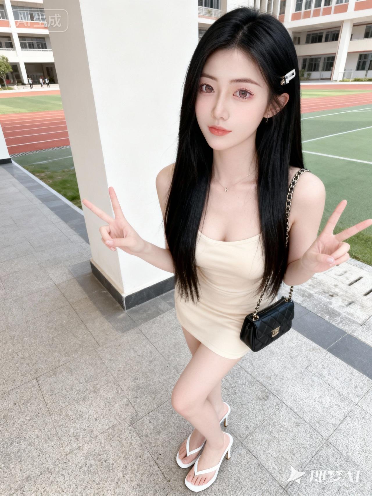 高颜值清纯可爱长相、绝美双眼，精致五官、发质滑顺有光泽、透白皮肤。
精致女性，冷