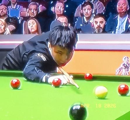 卫冕首战，步步惊心！
赵心童5-4海菲尔德，第一阶段仅1局领先。
 
单杆123