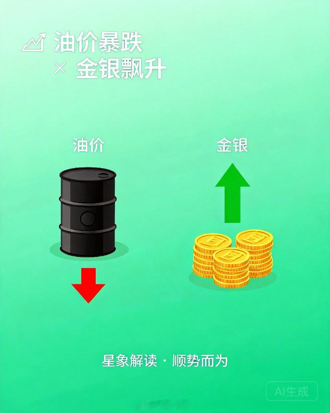 油价暴跌 黄金白银上涨  📈 油价暴跌 × 金银飙升 · 星象解读━━━━━━