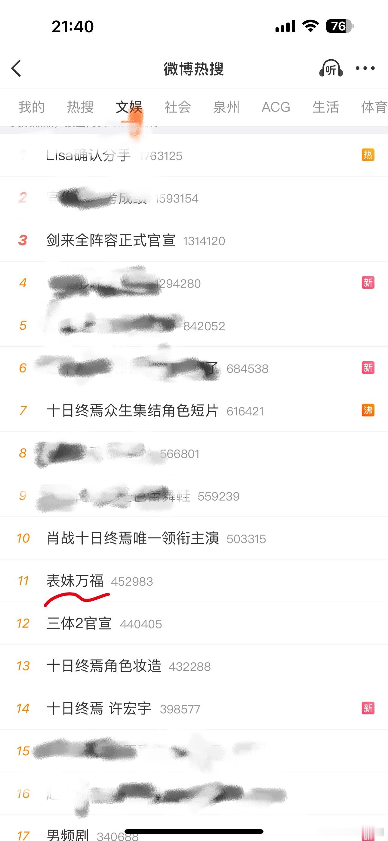 我们表妹万福这部s级剧就这样在一堆s➕剧中热度杀到前列 