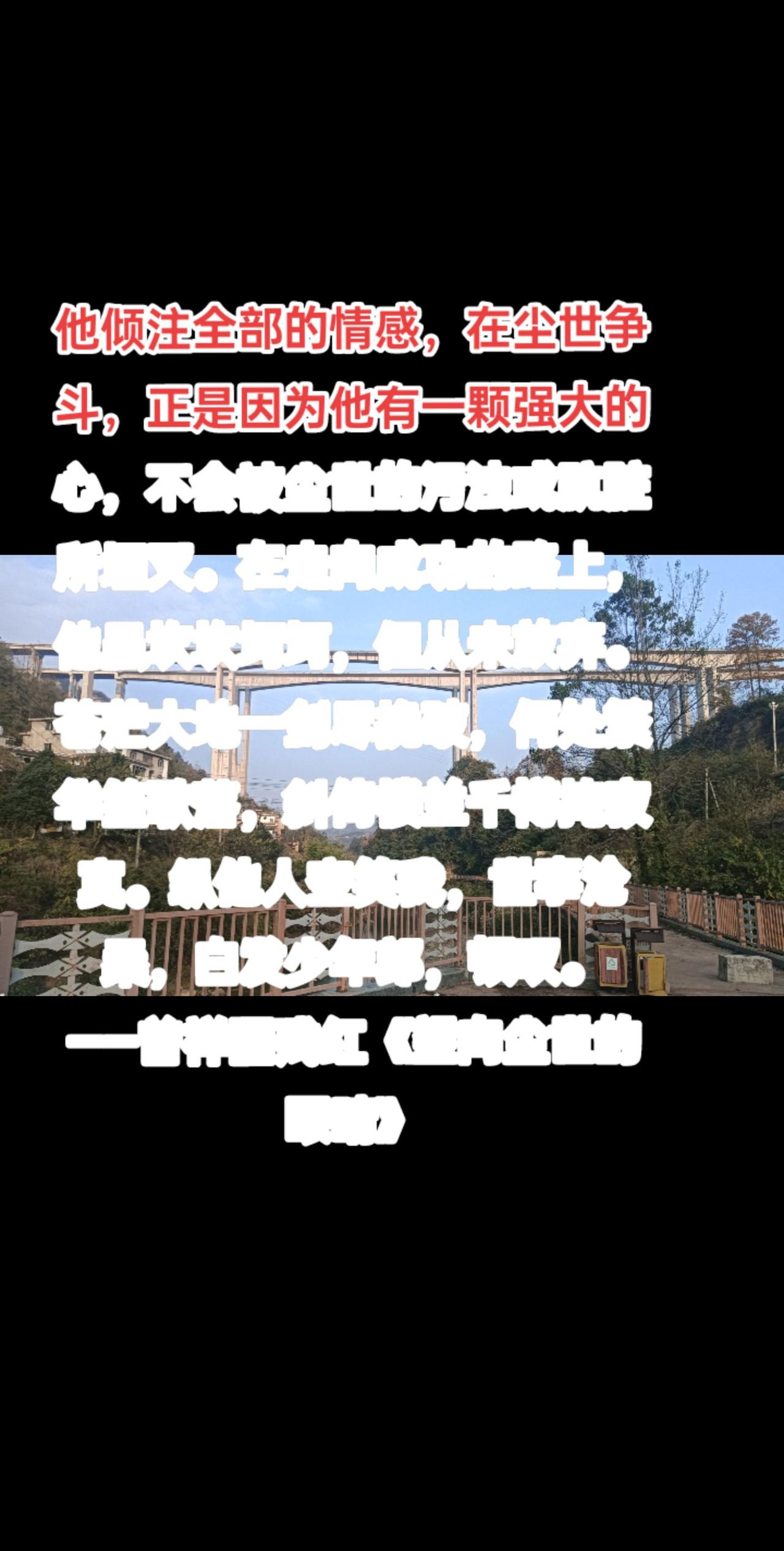 他倾注全部的情感，在尘世争斗，正是因为他有一颗强大的心，不会被尘世的污浊或肮脏所