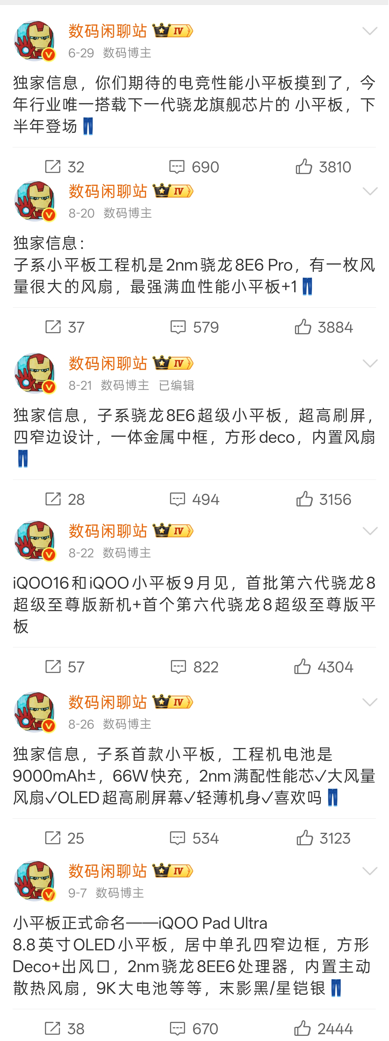 iQOO Pad Ultra配置大汇总，猜猜价格吧：8.8英寸2304*1440