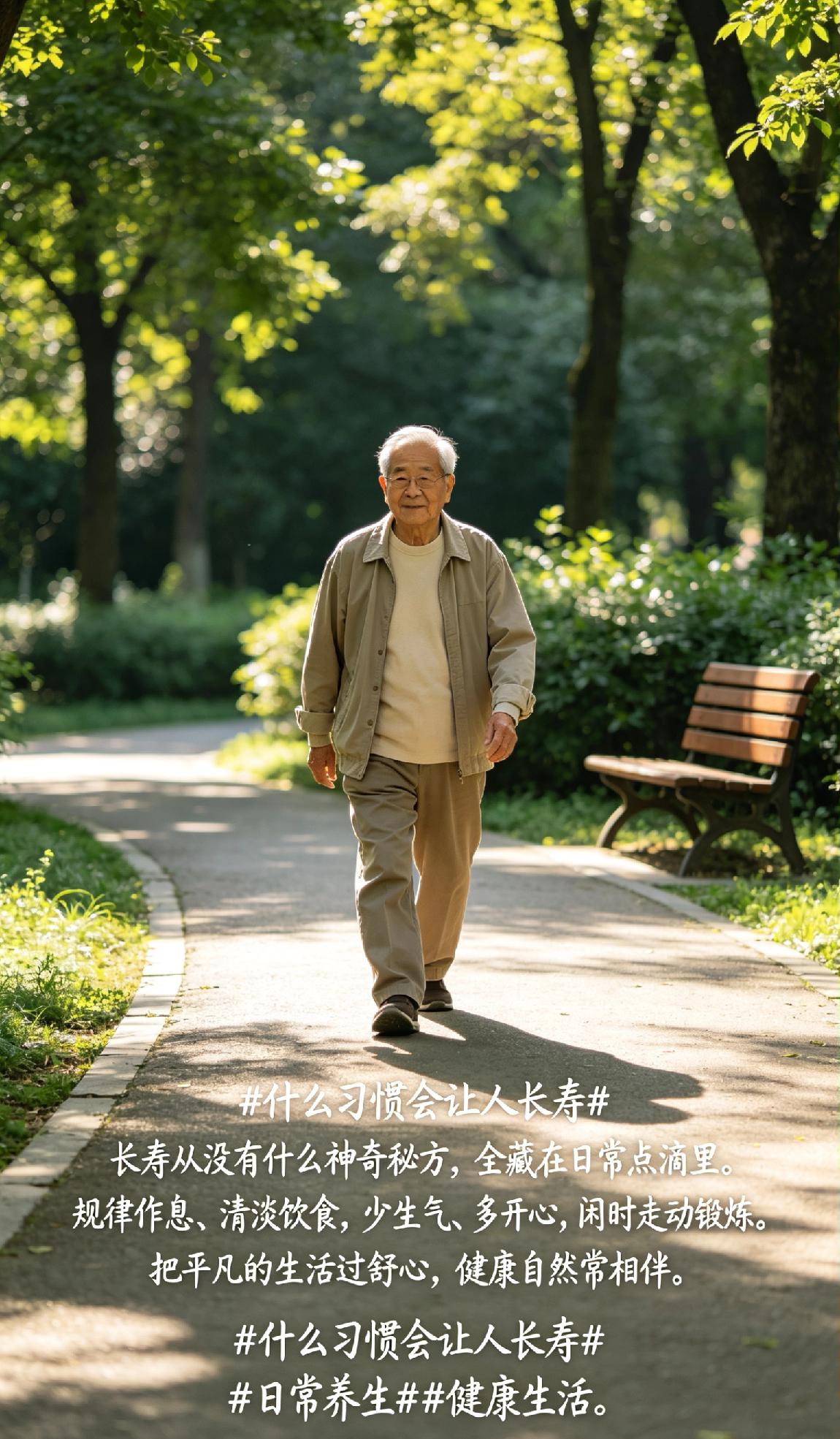 长寿从没有什么神奇秘方，全藏在
日常点滴里。规律作息、清淡饮食，少生气、多开心，