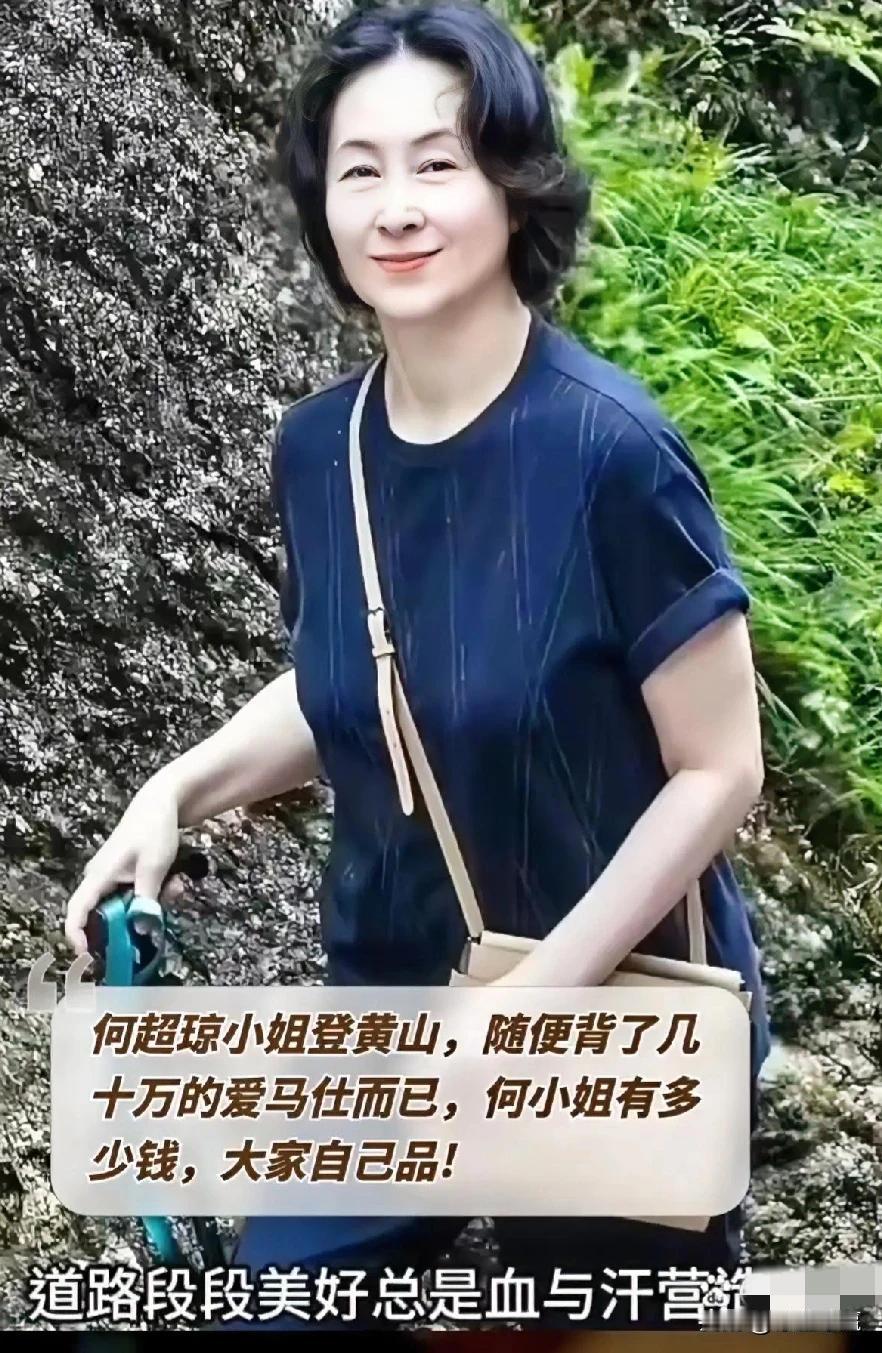 何超琼黄山行，爱马仕背包价值几十万[赞][赞][赞][赞]这个包包算是奢侈品包的