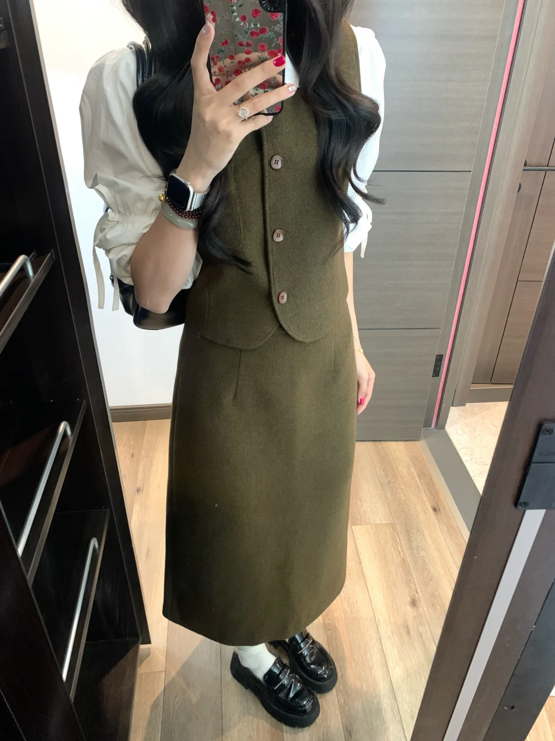 韩系马甲衬衣叠穿
