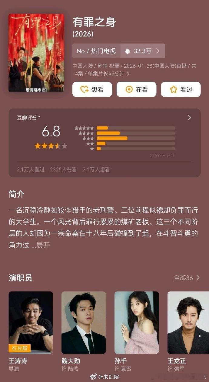 近期4部剧开分小城大事太平年豆瓣开分最近有四部剧的豆瓣评分相继出炉，其中包含小城