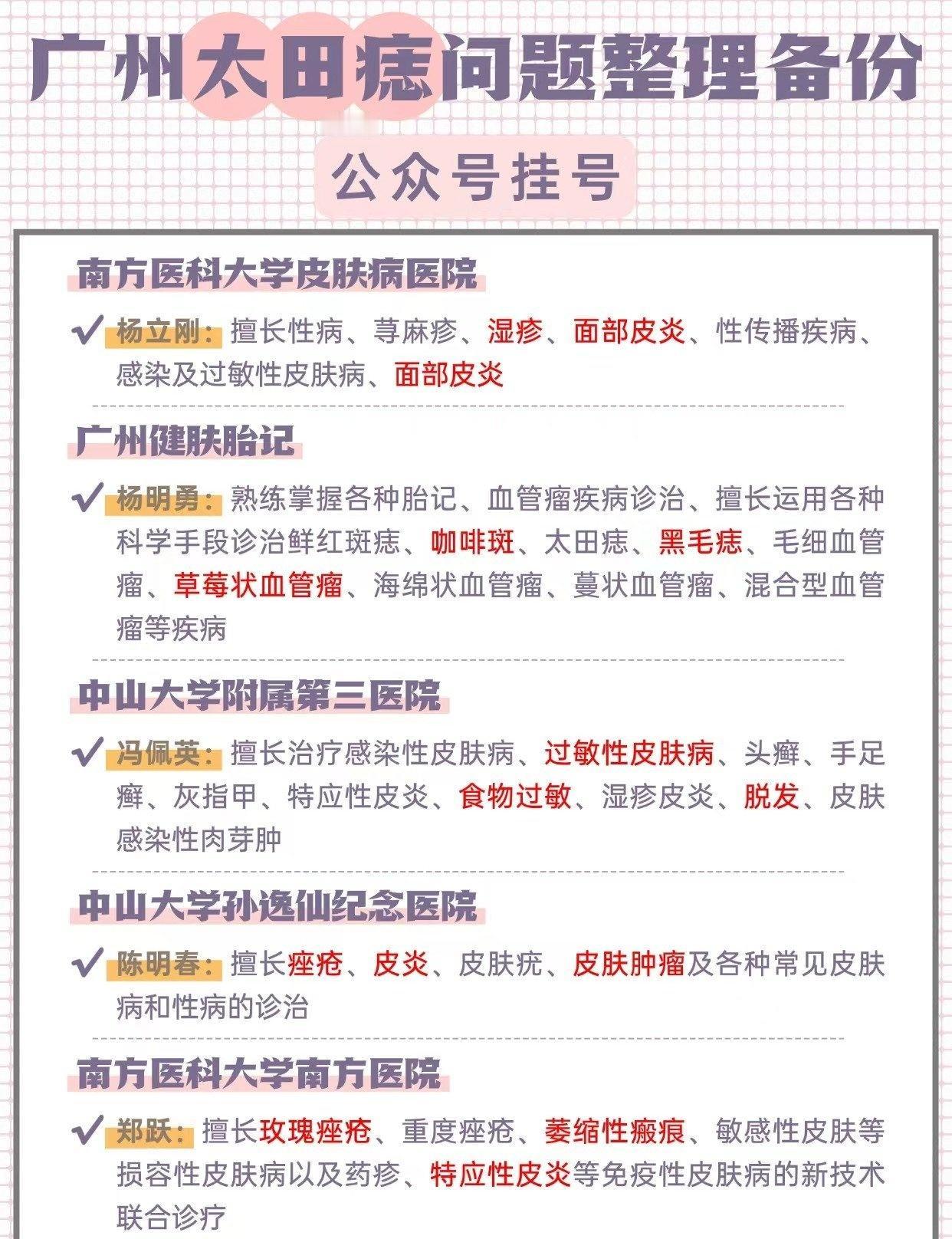 📍广州 
广州太田痣问题整理备份
更新了广州皮肤科信息，重新整理发布一份。
✨