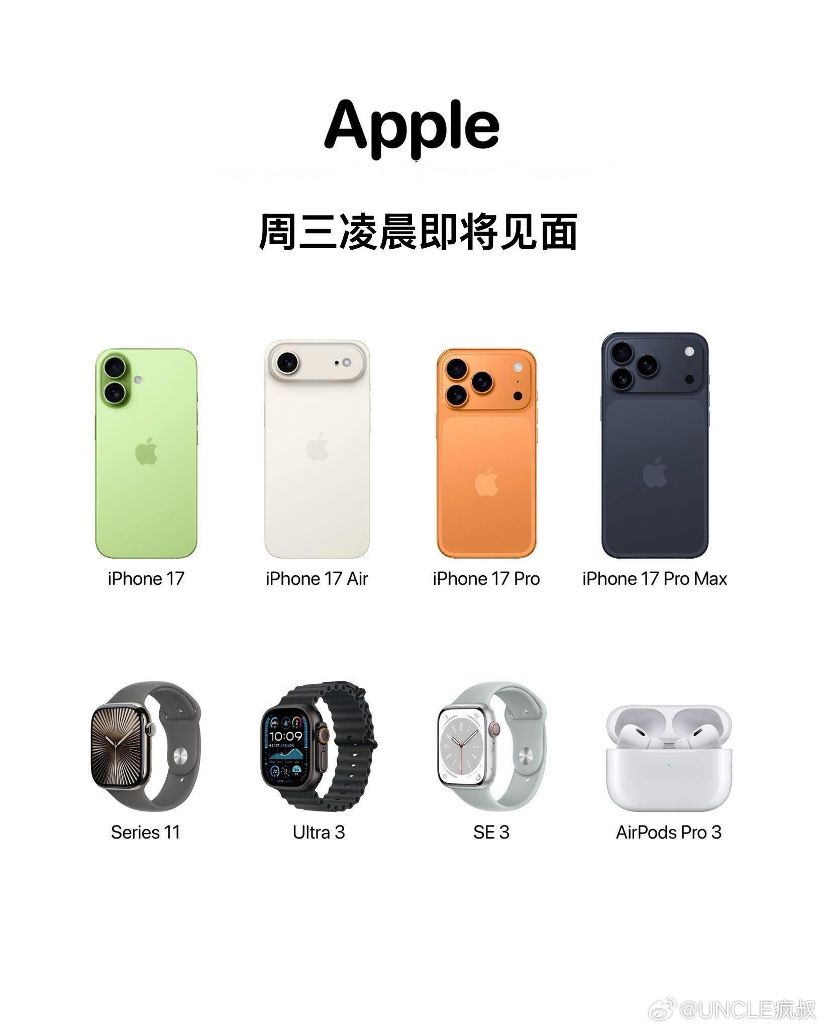 还有两天不到，iPhone系列，Apple Watch系列，AirPods Pr