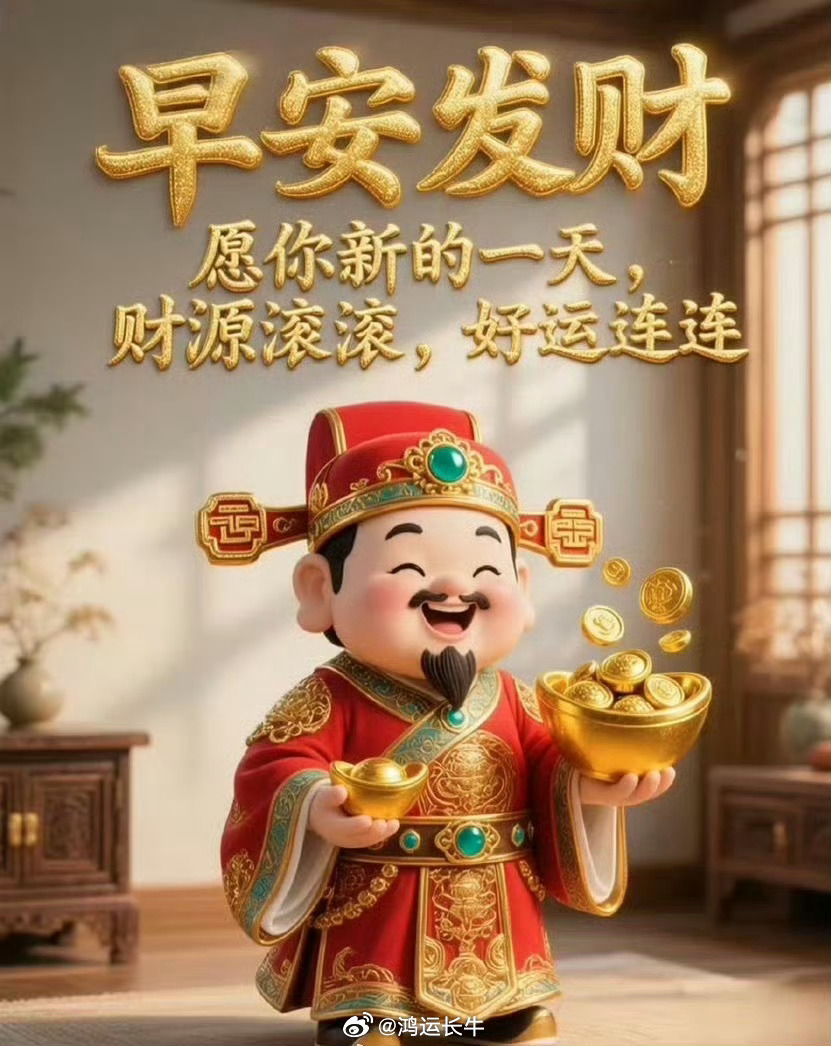 今天周一，早安，家人们☀️清晨的暖阳裹着好运悄悄降临，评论区扣一波888，让福气