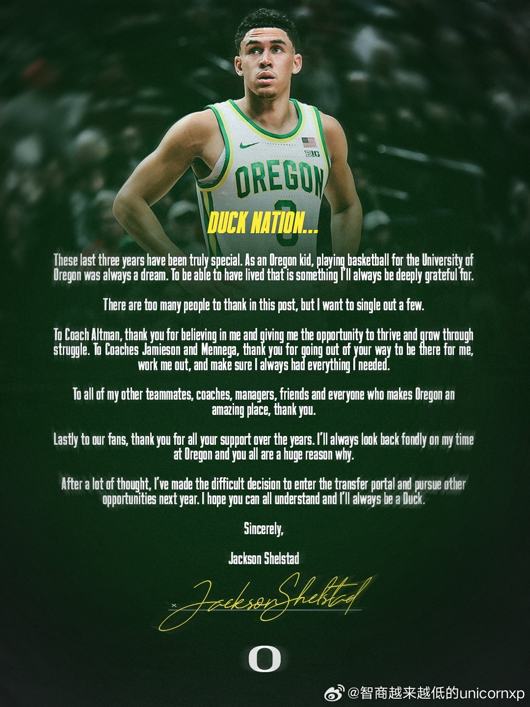 肯塔基大学有意俄勒冈大学控卫Jackson Shelstad以及旧金山大学前锋T