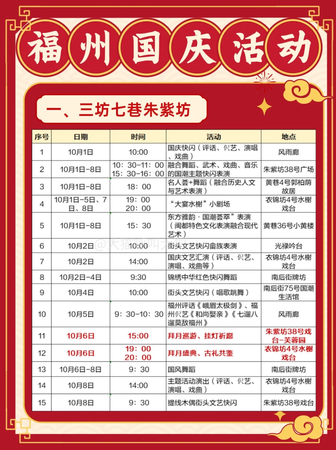 25年福州国庆中秋活动🎑超全攻略拿去吧你‼️