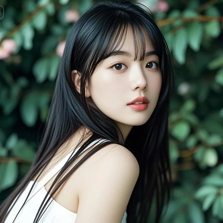 清新自然的少女，在绿叶的衬托下更显柔美。自然清新美少女 自然甜系少女 秋日少女照