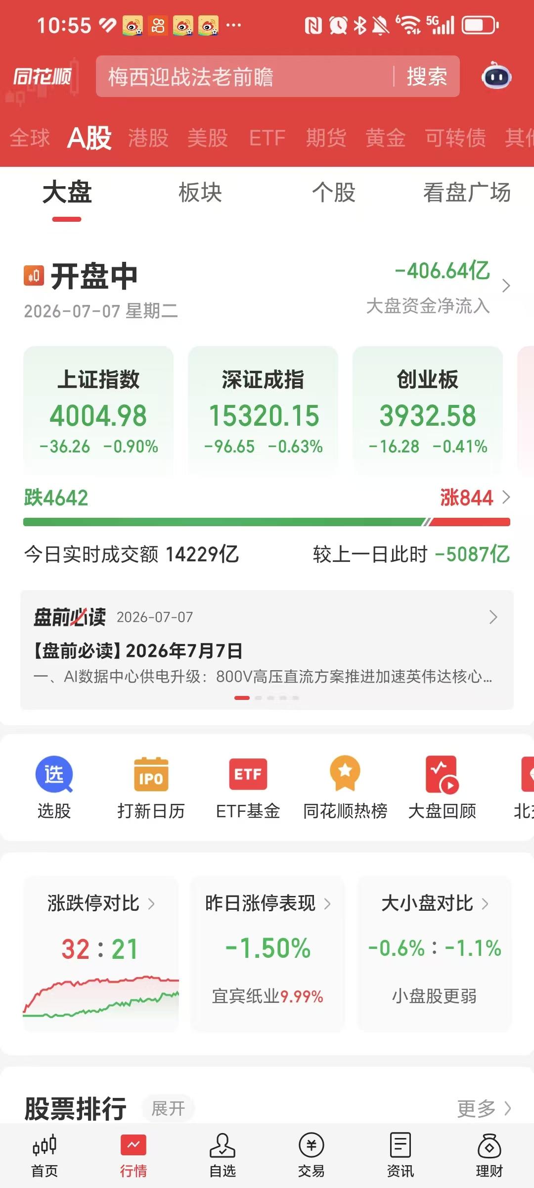这银行股也不行啊，越看越像垃圾股，跌起来跌那么多，一点儿也不扛跌。

7月7日一