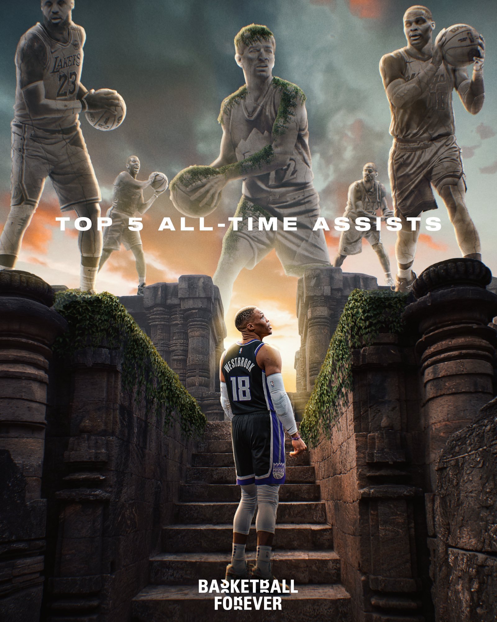 威少今天在nba历史助攻榜上超越了纳什和马克杰克逊排在了NBA历史第五国王直接把