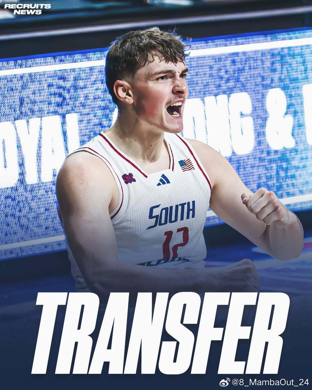 南阿拉巴马大学神射手亚当·奥尔森(Adam Olsen)计划进入转学窗口这位身高