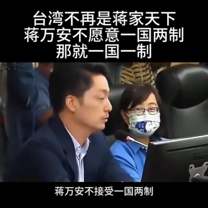 蒋万安把蒋祖宗卖了，他祖上蒋介石还至死坚持“一个中国”的执念。
蒋方安年轻火大，
