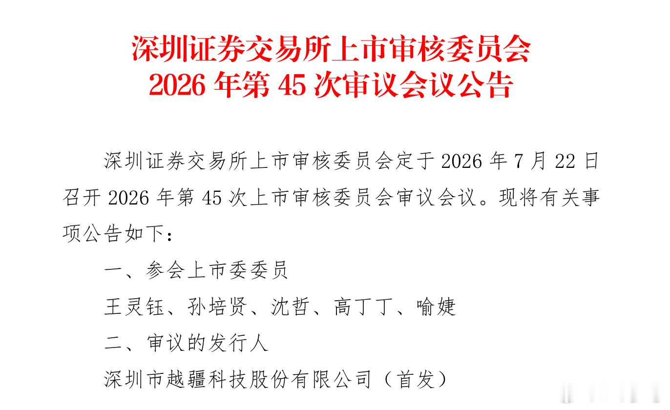 【大湾区首单 “H回A” 越疆科技创业板IPO下周上会 】7月15日，深交所官网