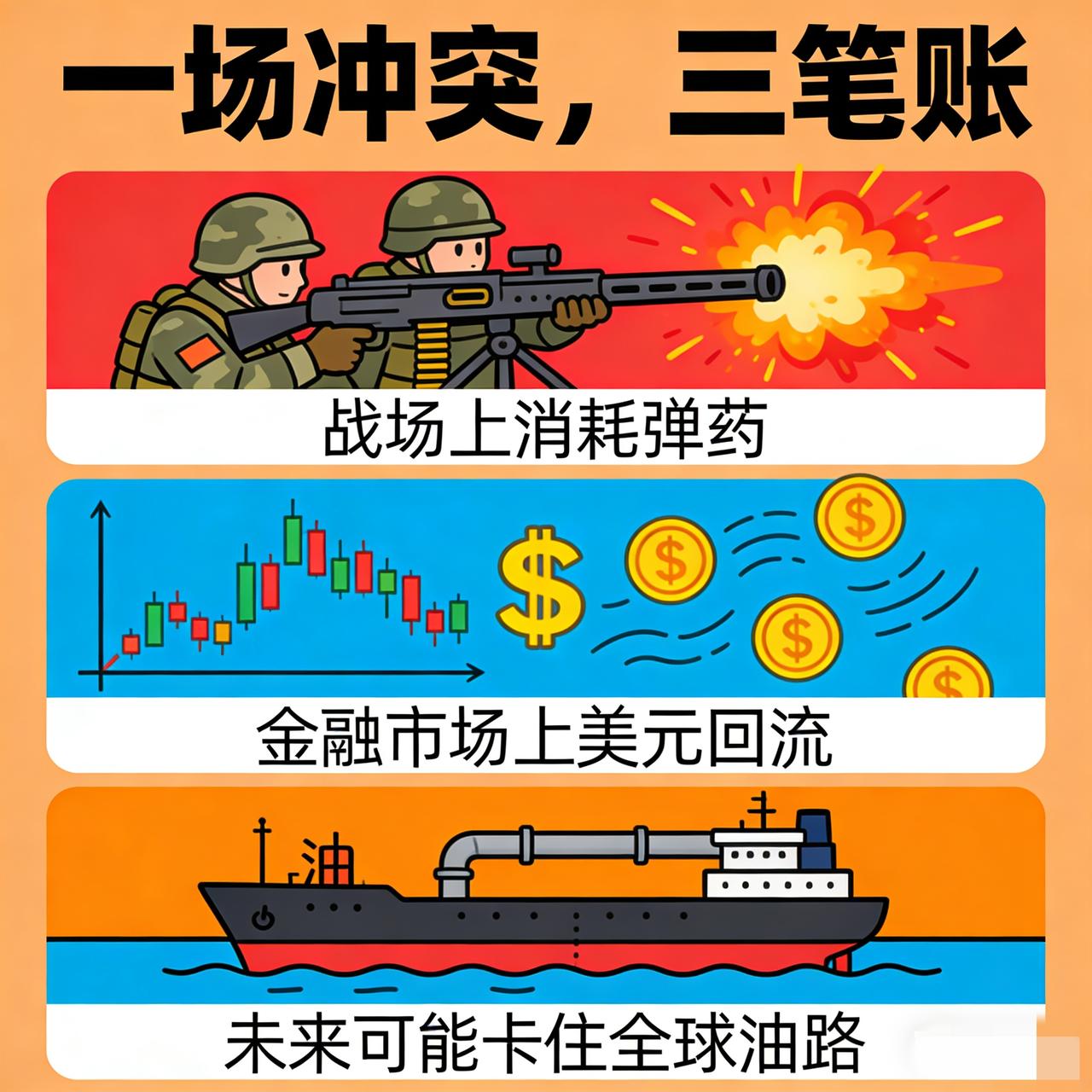 从黄金，原油，美元指数角度
解读下伊美战争发生了什么
今天开盘，原油冲高回落，冲