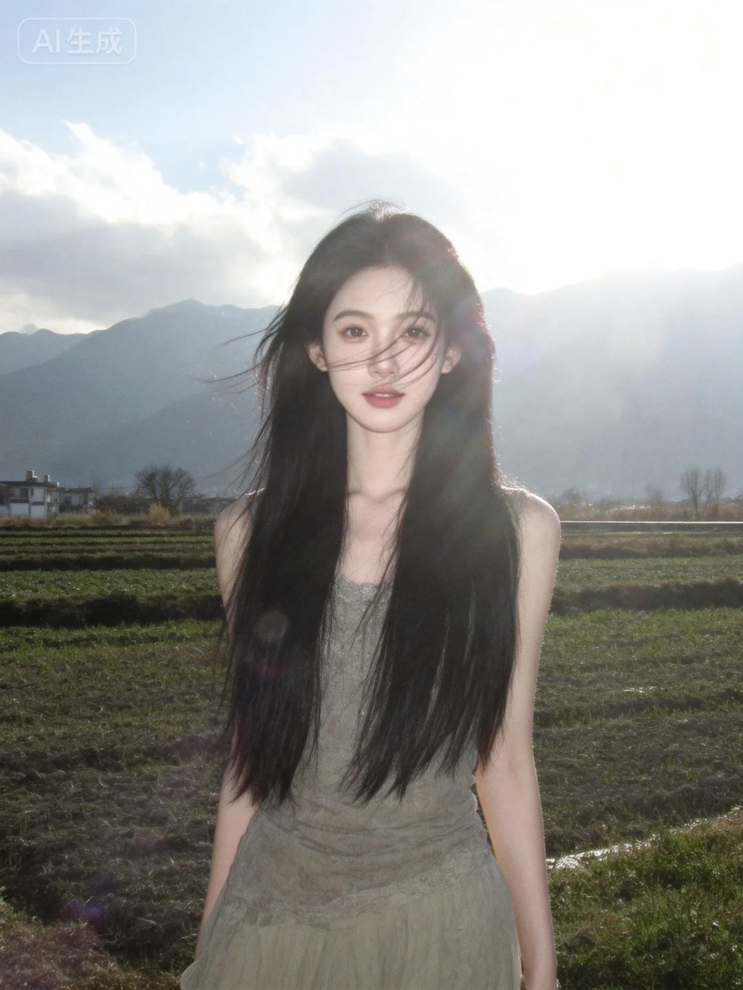 远景远景，身体占据图片的四分之一，全身照，可以看到全身，露出全身，动作慵懒，在大