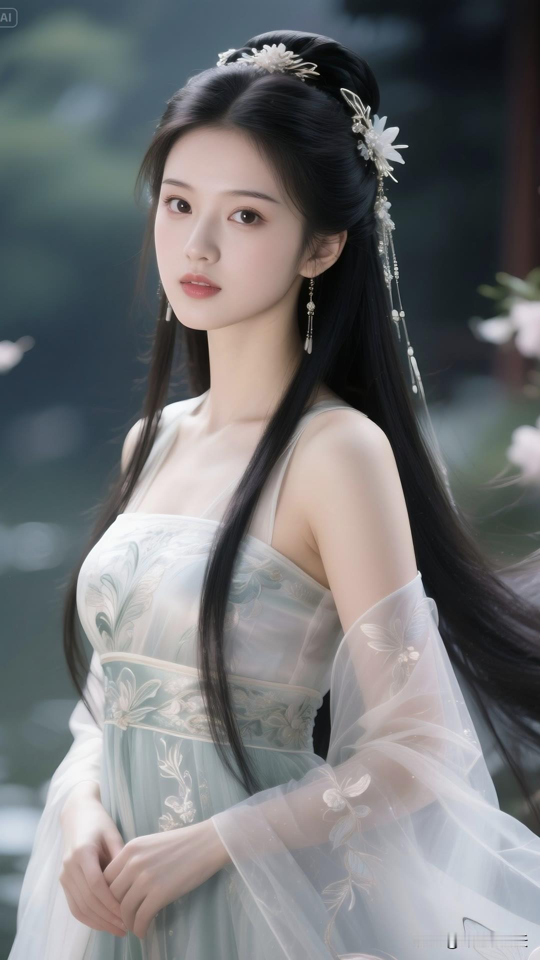 竹影扫阶尘不动，垂眸已渡百年身。美女人像群 高清美女 古风