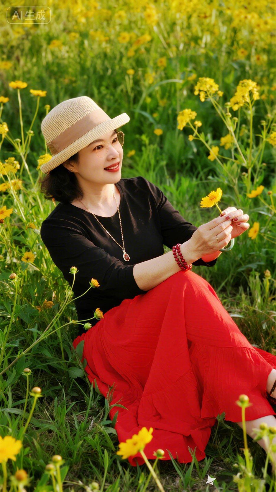 阳光下的野餐时光，与花共舞的美好瞬间。