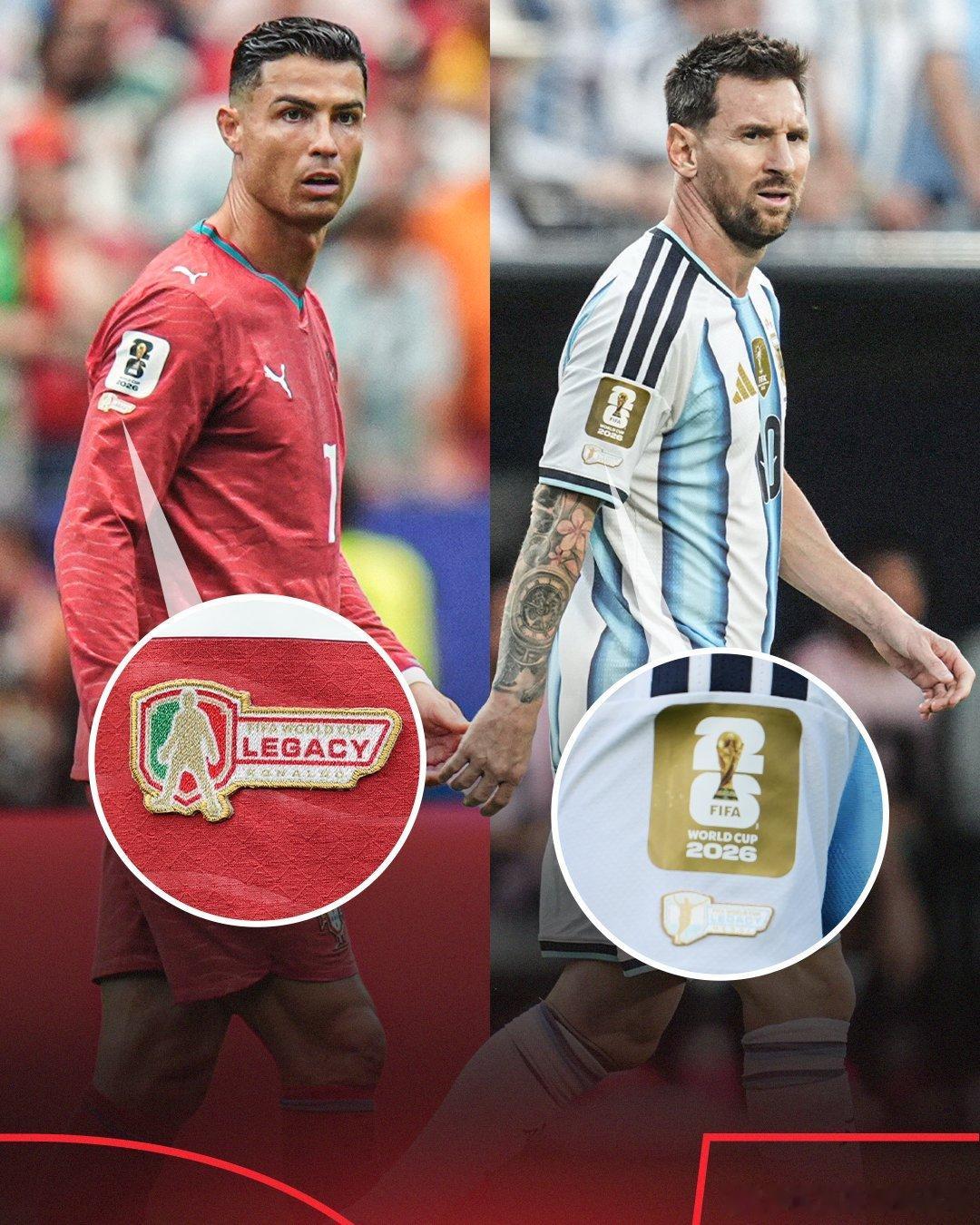 FIFA为世界杯五届及以上元老定制的专属臂章，每枚还印有球员的标志性庆祝动作！?