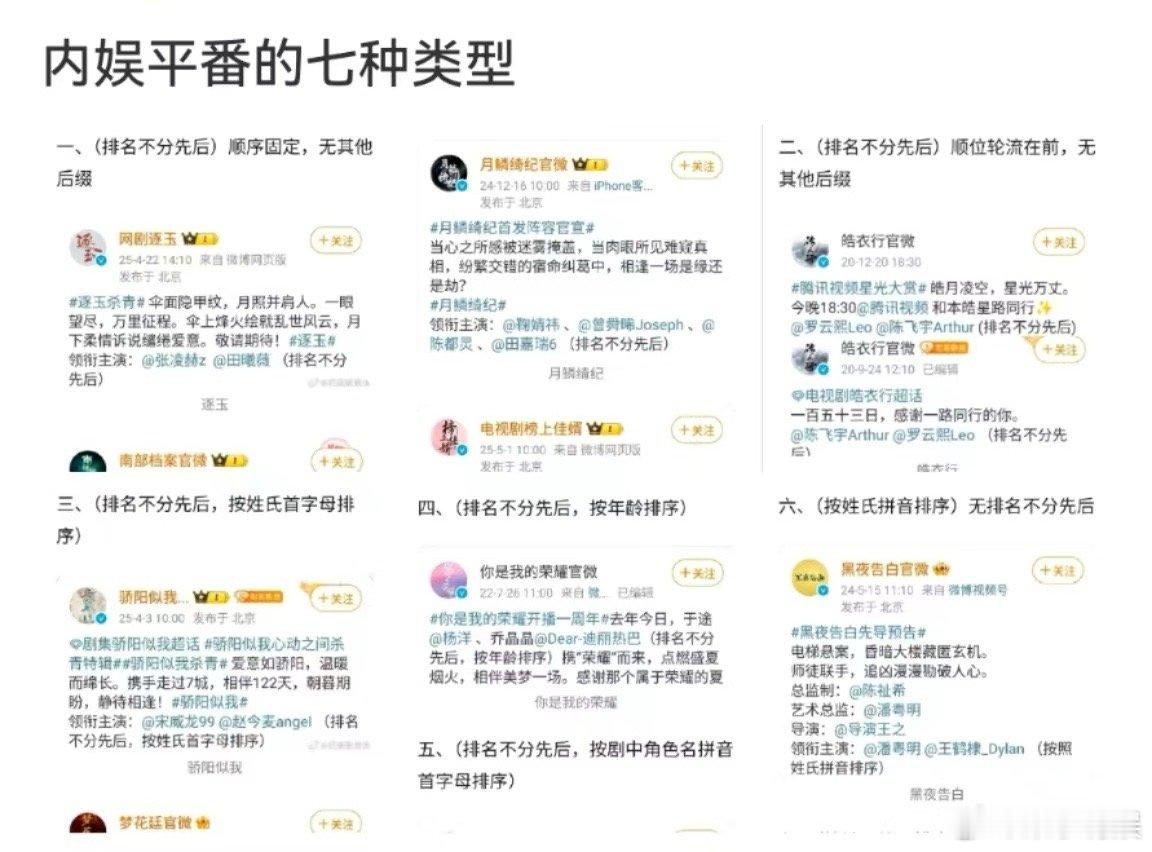 内娱平番的七种类型内娱平番类型内娱平番的七种类型 ，如何，[抓狂][抓狂] ​​