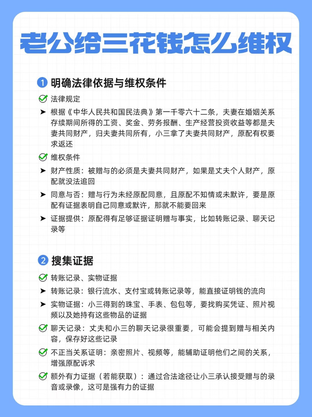 老公给小三花钱，原配这样起诉维权