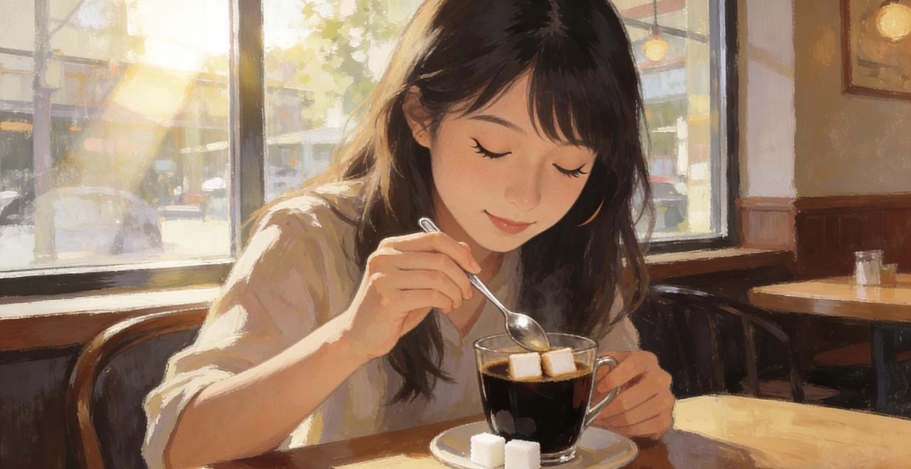 生活需要自己加糖

昨天在咖啡馆，看见邻桌姑娘往黑咖啡里连放三块方糖。搅拌时银匙