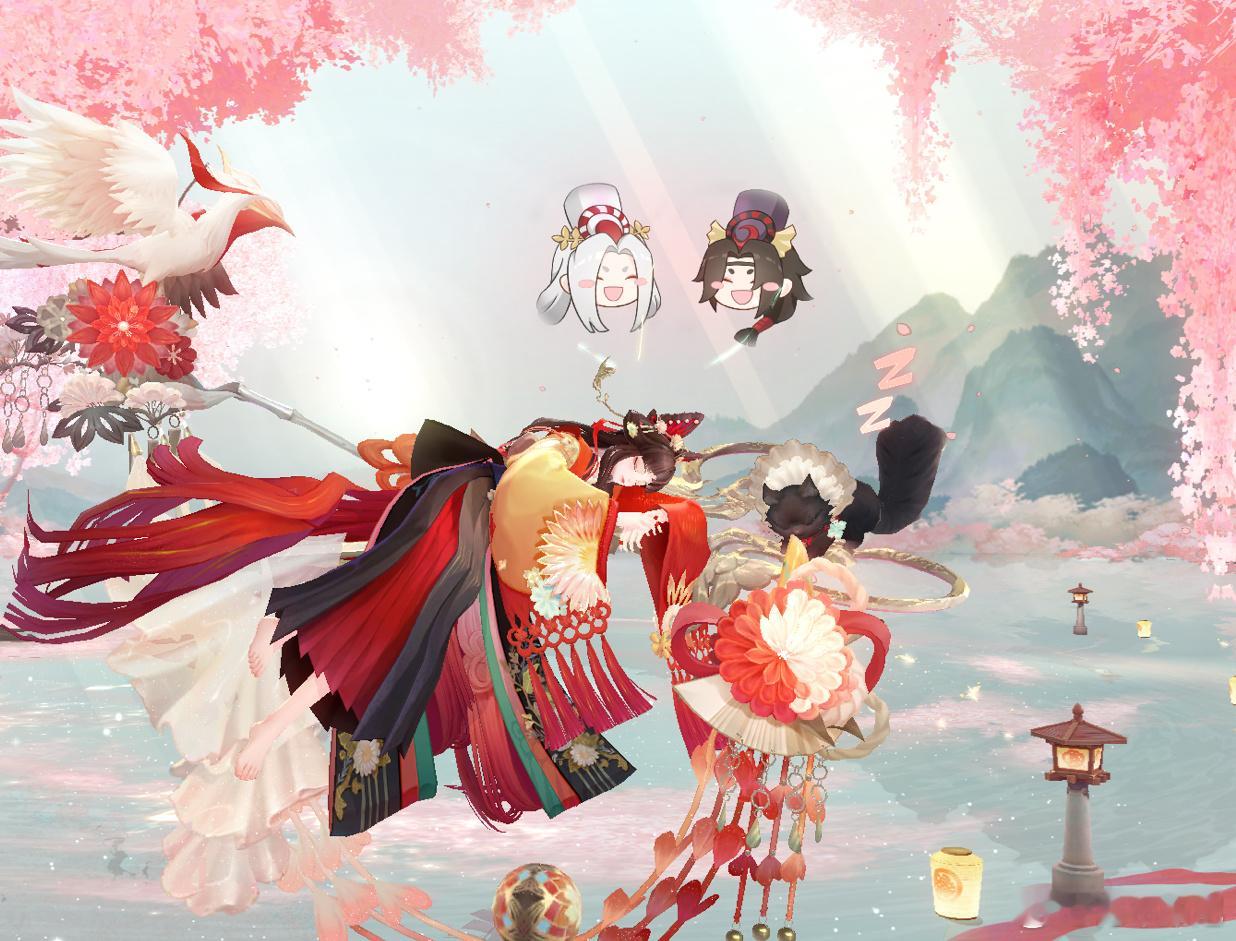 #阴阳师手游[超话]# SP缘结神臻藏动画待机彩蛋——做CP梦[doge]小缘呐