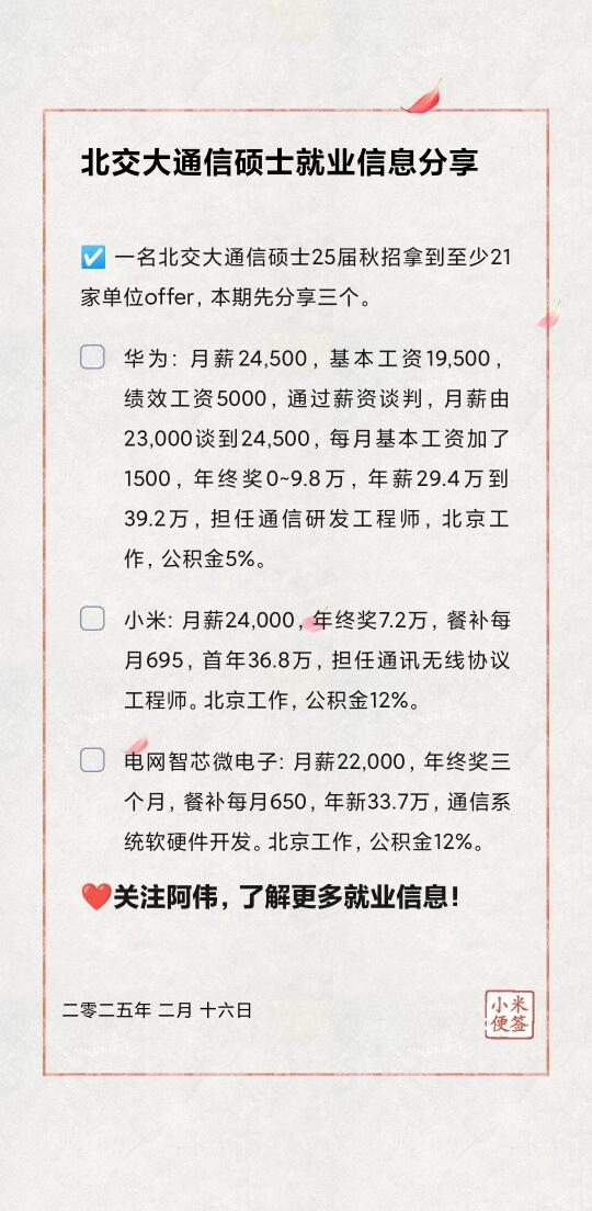 🎓北交大通信硕士就业信息分享