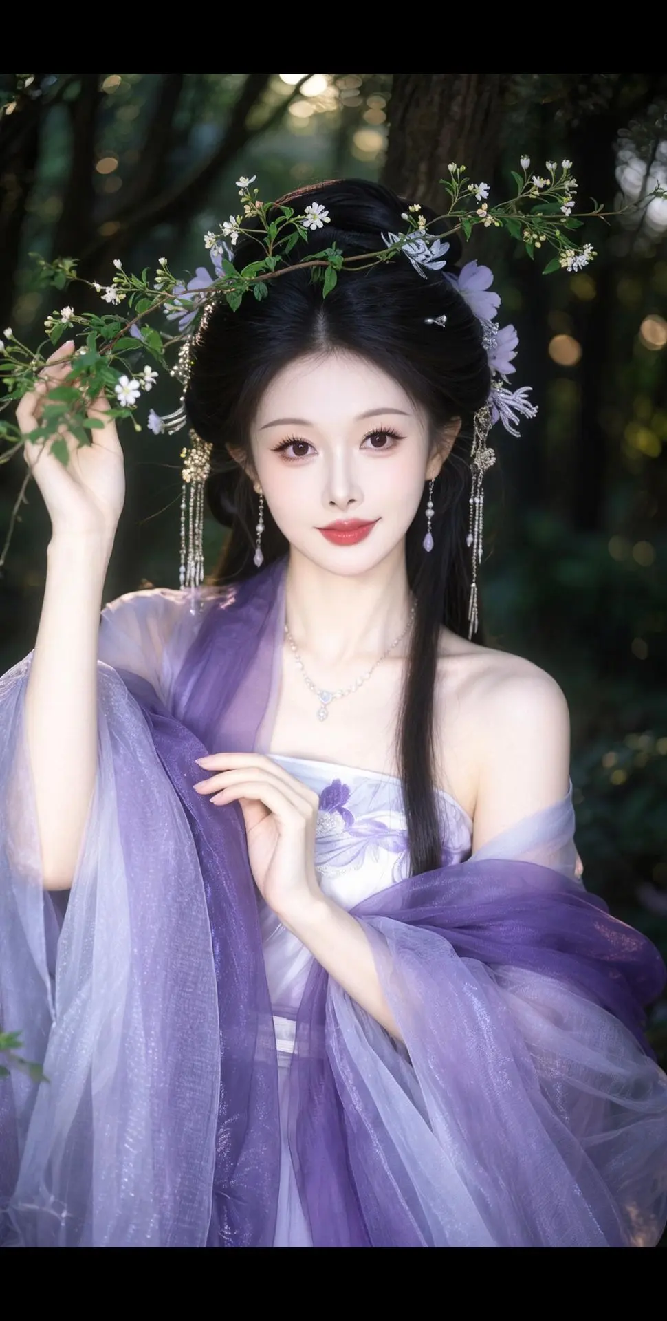 AI紫韵仙风古风照 ai创作全新升级 古风美人汉服写真 古风美人汉服写真