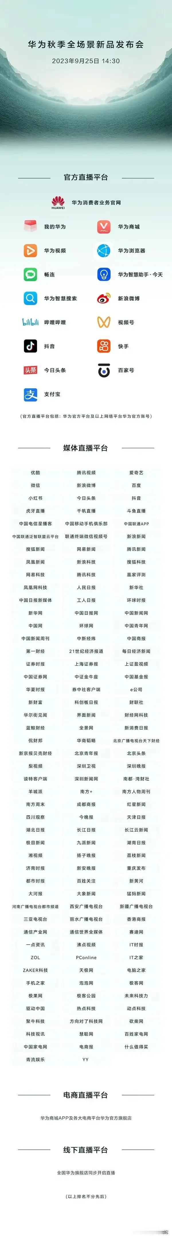 今天华为产品发布会，见过这么多国家级别的媒体也参与了直播！[赞][赞][赞]，这