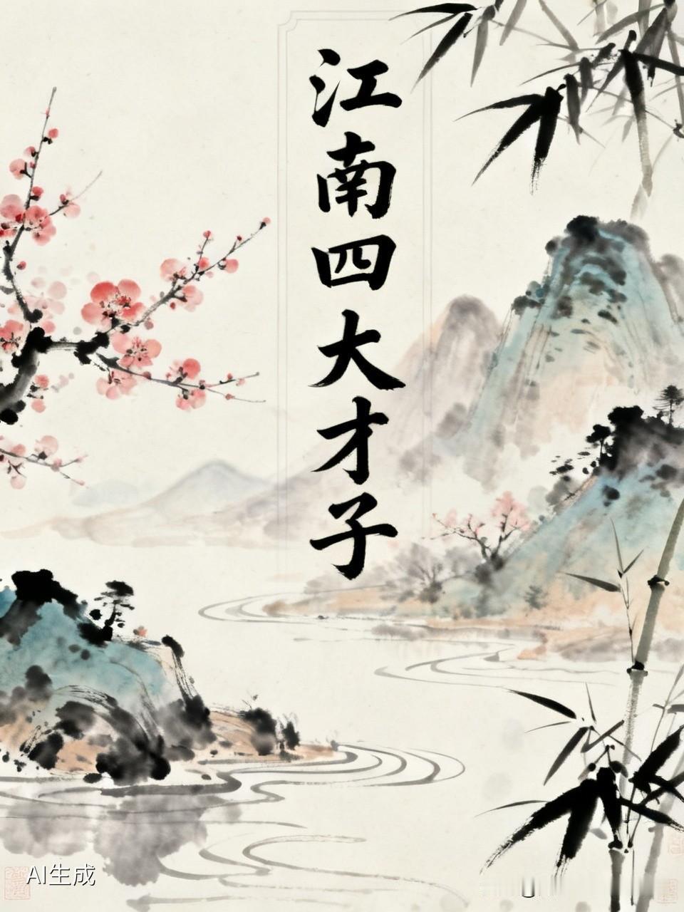 你知道中国四大才子是谁吗四大才子多出自江南地区。江南多才俊，明代的唐伯虎、祝枝山
