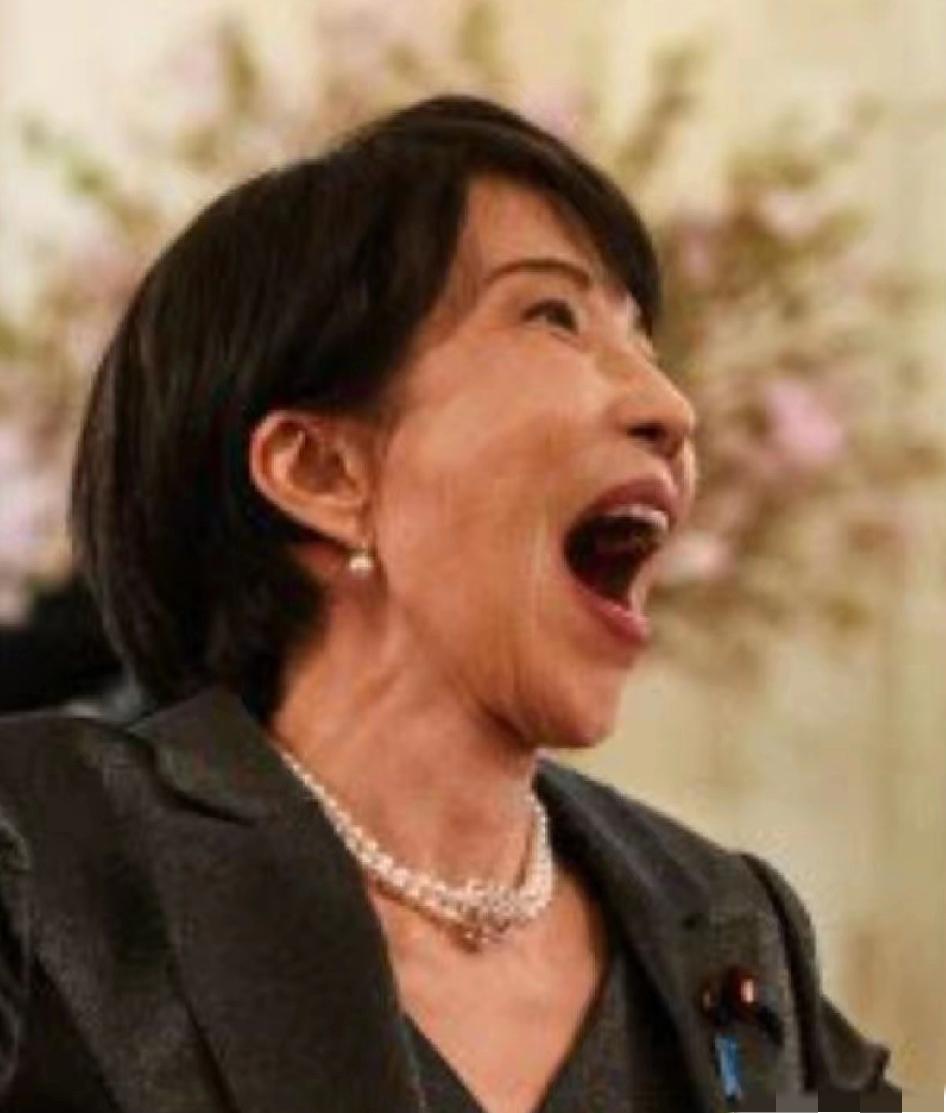 这要是没有耳根子挡着，这嘴能到后脑勺。终于有一个日本人说出了高市早苗在外交场合，