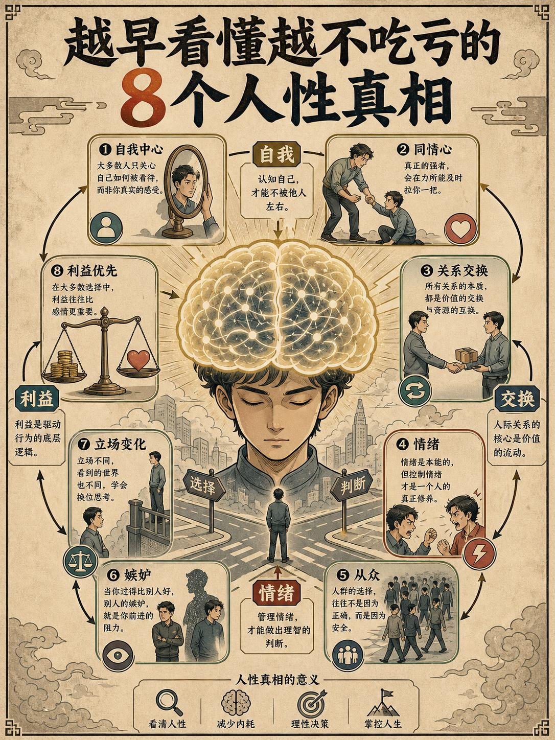 越早看懂越不吃亏的8个人性真相。
