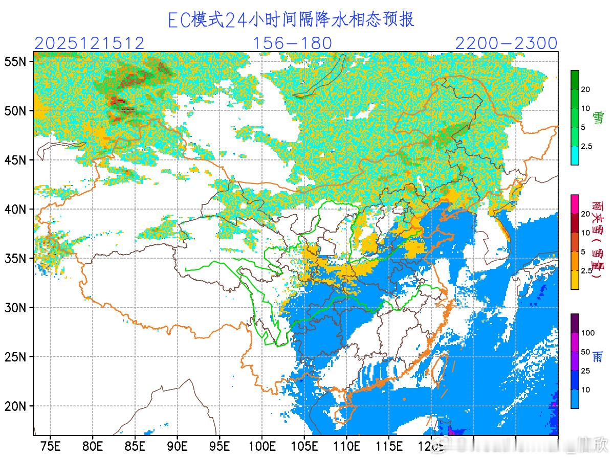 【地形不利】今天数值预报给出22日08时-23日08时的降水，在北方报出了两个地