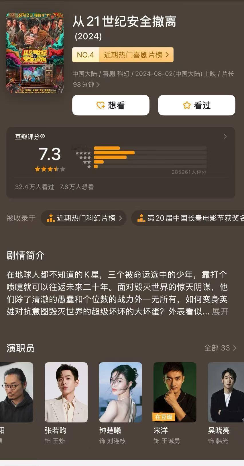 钟楚曦代表作 《好东西》《芳华》《如果奔跑是我的人生》《从21世纪安全撤离》《宠