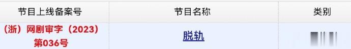 刘浩存、林一主演的《脱轨》今日取得发行许可证。该剧改编自priest的同名小说，