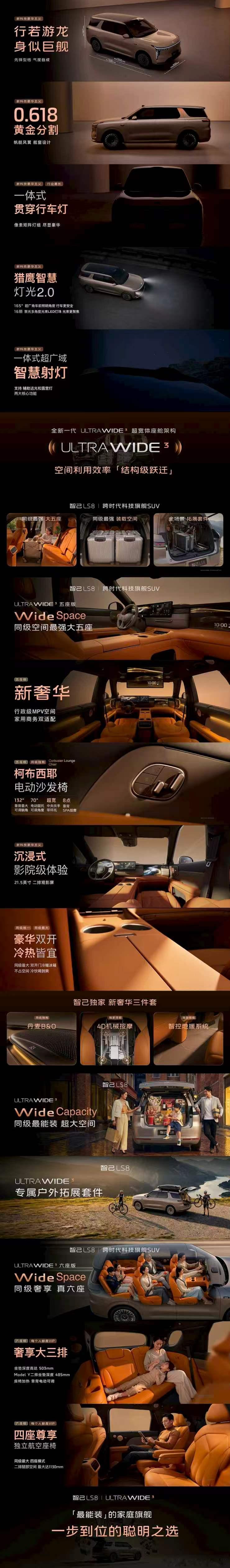 智己LS8，颜值足够惊艳>行若游龙，身似巨舰0.618的黄金车身比例，一体式贯穿