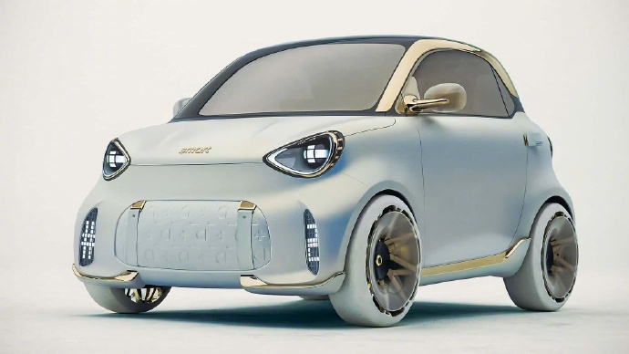 精灵2 可以看作 EQ ForTwo 思路的延续，保留了突出的轮拱和极短的前后悬